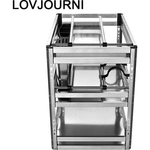 Accesorios Organizador Almacenaje Armario Platos Cucina Stainless Steel Cocina Rack Kitchen Cabinet Cestas Para Organizar Basket