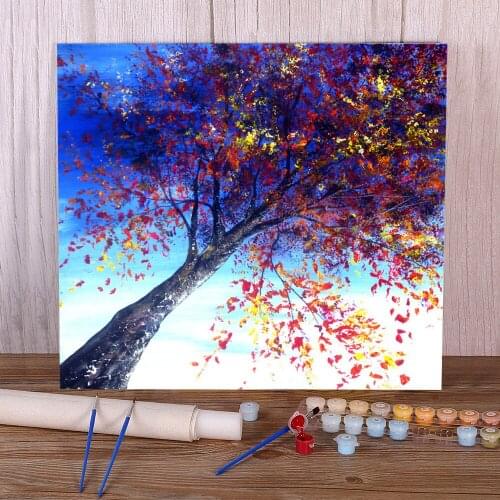Natural Scenery Looking Up Paint By Numbers Set Acrylic Paints 50*70 Painting On Canvas Handmade For Handicraft