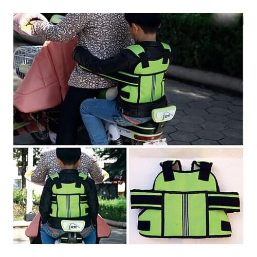 Children Safety Motorcycle Seat Belt Back Hold Protector Reflect Vest Belt Adjustable Kids Vehicle Safe Strap Carrier Harness