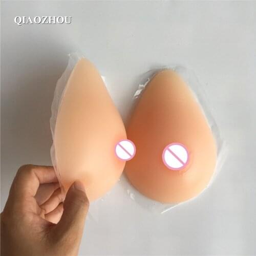S size 500 g self adhesive transgender silicone breast prosthesis artificial boobs for man nude skin suntan two colors