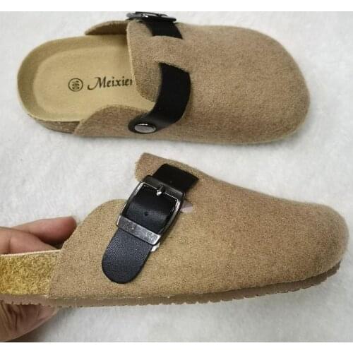 Girls Slippers Kids Cork Home Shoes Baby Boys Children Fashion Suede Casual Sandals 2019 Spring Comfortable Children Belt Buckle