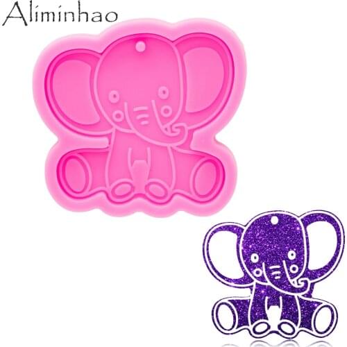 DY1002 Super Glossy Elephant Resin Molds, Craft Keychain Silicone for DIY Necklace jewelry Epoxy Resin, Chocolate