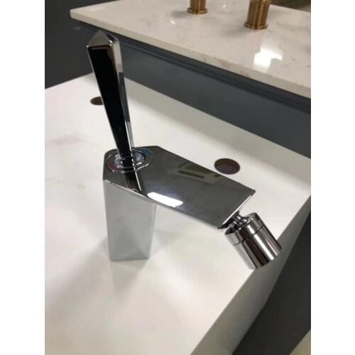Chrome finish single hole classic modern style bathroom Bidet faucet mixer tap deck mounted