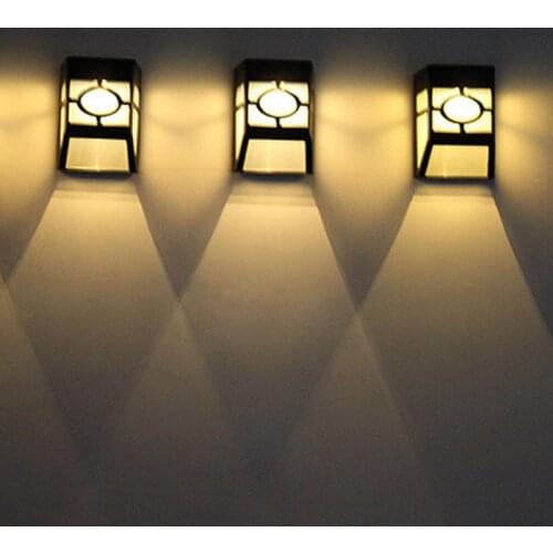 Solar LED Lights Outdoor Fence Roof Upstairs Wall-mounted Yard Lights Solar Fence Roof Gutters Garden Yard Wall Lights Garden