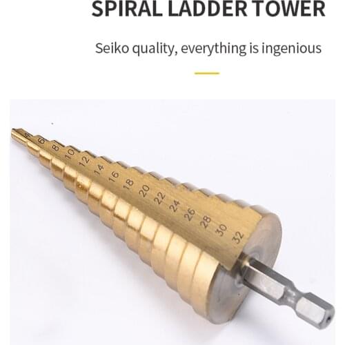 Triangular Shank Step Drill Bits Reaming Bit Step Cone Cutting Tools Woodworking Wood Metal Drilling