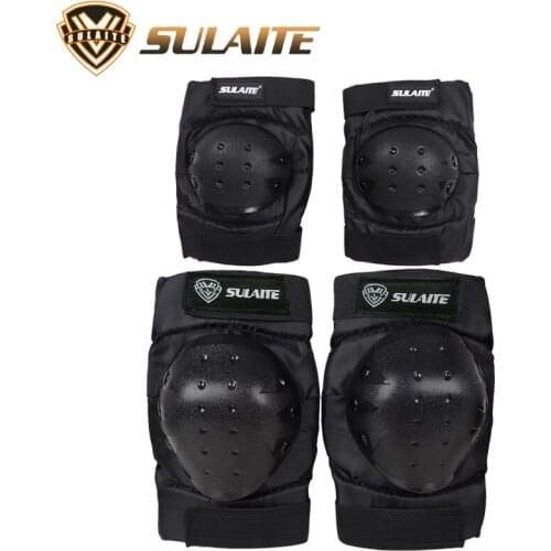 SULAITE 4Pcs/2Pair Motorcycle Monk Head Short protective gear Riding Kneepads Elbow Pads Extreme Off-road Sports Protective Gear