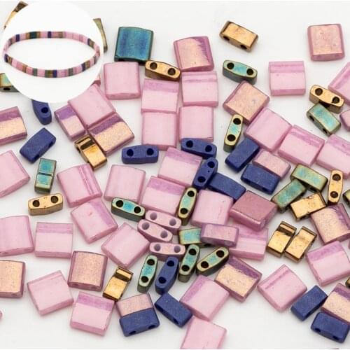 Taidian Japanese Miyuki Tila Beads Glass Pearls Multi Size Colorful Handmade Jewelry Bracelet Personalise Gift 5grams