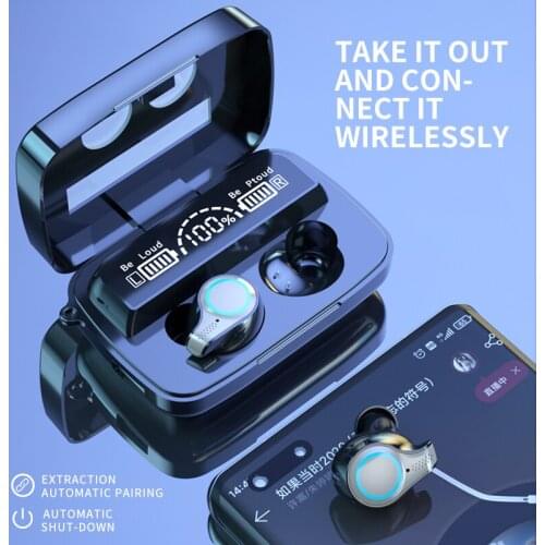 2021 Mirror Display TWS Bluetooth 5.0 Earphones Wireless Headphone 9D Stereo Sports Waterproof Earbuds Headsets