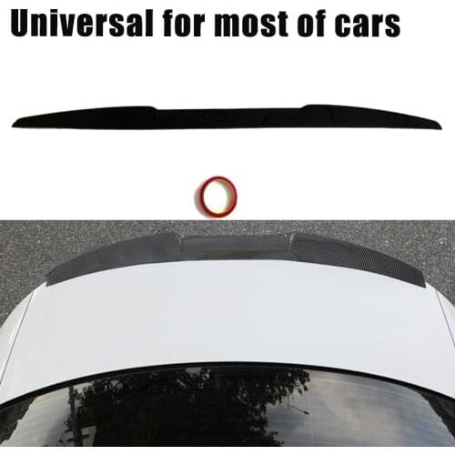 TPU Universal Car Rear Trunk Spoiler Wing Glossy Black Carbon Fiber Rear Trunk Lip Decoration for Honda/BMW/Infinite/VW