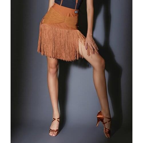 High-End Latin Dance Skirts Sexy Tassel Skirts For Wowen Chacha Samba Tango Rumba Latin Practice Skirts Latin Dance Wear DQS7485
