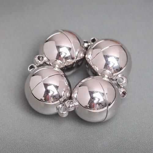 1Pcs 18*12mm/10*6mm Copper Metal Magnet Balls Buckles Plating For Necklace Bracelet Connectors DIY Jewelry Making Findings 27209