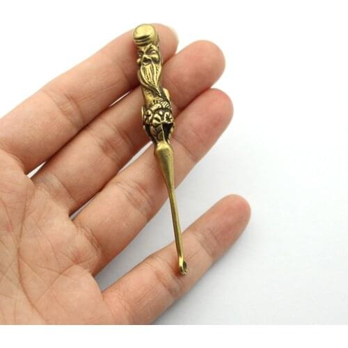 1PC Brass Shouxing Earpick Ear Spoon DIY Car Key Ring Pendant EDC Ear Pick Self-cleaning Cleaner Tools Outdoor Camping Equipment