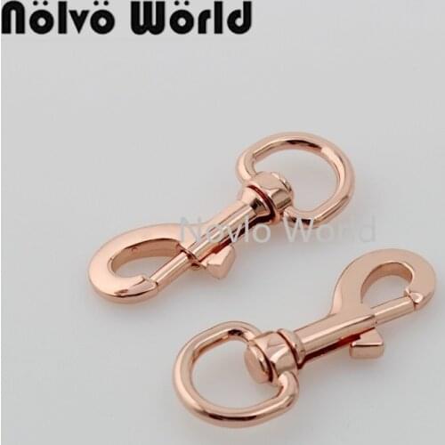 10-50pcs High quality 15mm Rose gold handbag Snap Hook oval Swivel NEW tone trigger snap hooks Hardware Accessories metal
