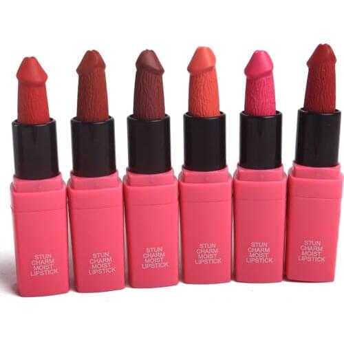 12 Colors Penis Shape Mushroom Long Lasting Moisture Cosmetic Lipstick Lips Makeup Lipstick cosmetic batom