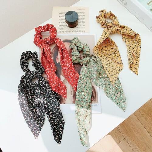 Flower Headband Hair Accessories Women Elastic Hair Vintage Pack Ponytail Scrunchie Wrap
