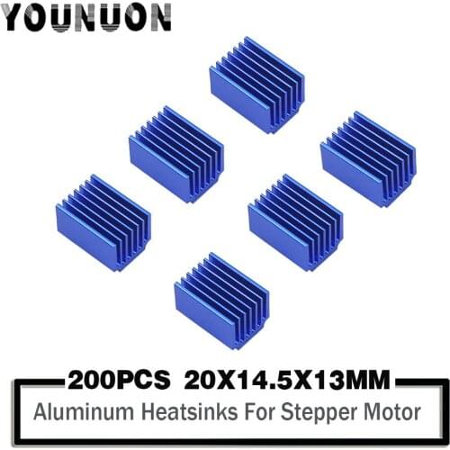 200PCS 20x14.5x13MM Aluminum Heatsinks for 3D Printer Parts Stepper Motor Driver 3D Printer Accessories