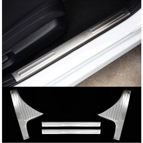 FIT FOR HONDA CIVIC 2016 2017 INNER DOOR SILL PANEL SCUFF PLATE KICK STEP COVER INSIDE TRIM STYLING MUD GUARD PROTECTOR 4pcs
