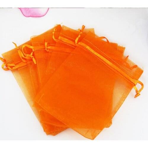 Wholesale 50pcs High Quality 30x40cm Large Organza Bag Orange Jewelry Clothing Shoes Packaging Pouches Wedding Gift Bags
