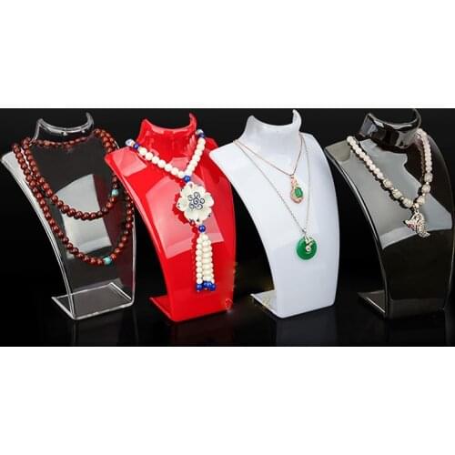 1PC 4 Colors Acrylic Mannequin Necklace Jewelry Display Holder Pendant Earrings Decorate Exhibition Display Stand Shelf