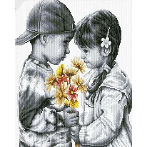 "Young Kids" Needlework DIY Diamond Painting Cross Stitch Square Diamond Embroidery Decoration Diamond Mosaic KBL