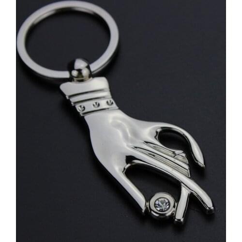 FREE SHIPPING BY DHL 100pcs/lot New Fashion Metal Lady Hand Keychains Mini Hand Shaped Keyrings for Women Gifts
