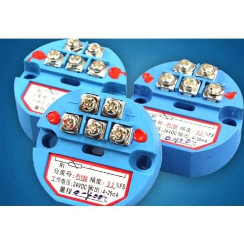 Free shipping High precision RTD pt100 Temperature Transmitter sensor 0-5V/0-10V output Amplifier sensor -50-100,0-100,200,300