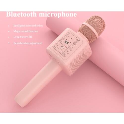 Wireless Karaoke Microphone Bluetooth Handheld Portable Speaker Home KTV Player Sound card Live recording voice change for party