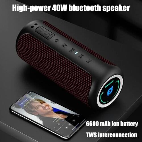 6600mAh 40W Bluetooth Speaker Cycling Car Subwoofer 3D Surround Sound Wireless Waterproof Portable Outdoor Speaker