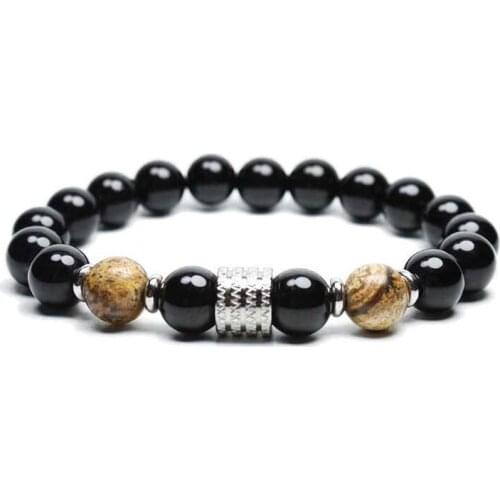 Tiger Eye Bright Stone Stainless Steel Mens Bracelet Mixed Color Jewelry Bracelet for Women