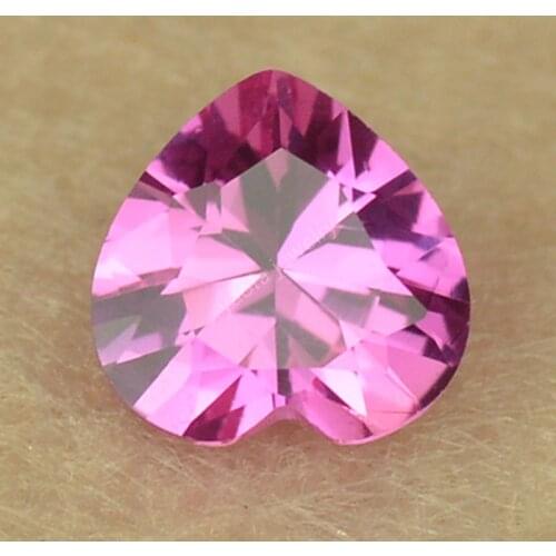 Hot Sale 5A 3x3~10x10mm 3# Pink Synthetic Rubys Stone Loose Beads Heart Shape Cut Lab Created Corundum Red Gems For Jewelry