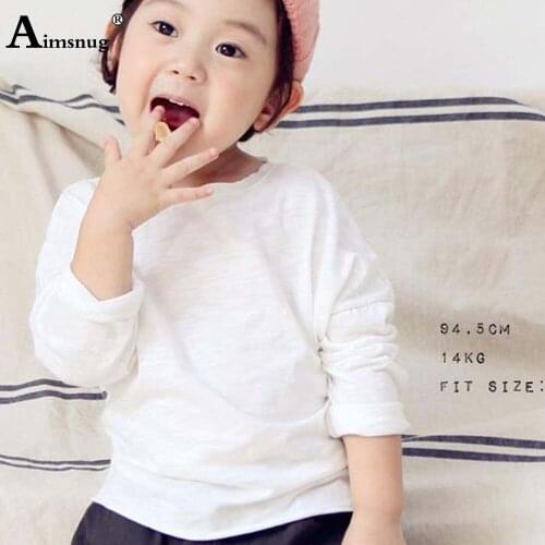 Children Long Sleeve T-shirt Unisex Boys Girls Tees Shirt Casual Pullovers 2021 Autumn Bamboo Cotton Top Kids Clothing 2021