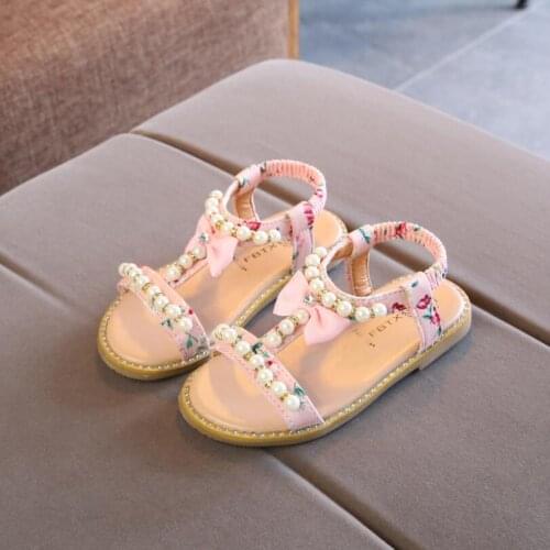 Girl Sandals Princess New 2019 Summer Fashion Sandals Pearl Kids Student Baby Beach Flat Shoes Kids Shoes