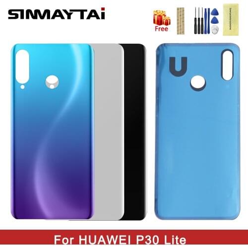 For Huawei P30 Lite Back Battery Cover Housing Case Rear Window Panel For Huawei Nova 4e Back Case Battery Cover Black/White