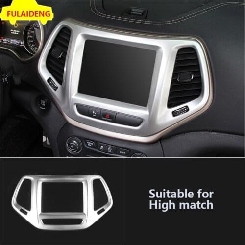 For Jeep Cherokee 2014-2018 ABS Matte Inner GPS navigation decorative frame Cover Trim Car Styling Accessories