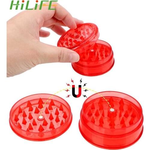 HILIFE Tobacco Spice Crusher 60MM 3 Layers Herb Grinder Tobacco Grinder Plastic Random Hand Muller Moledor Grinder