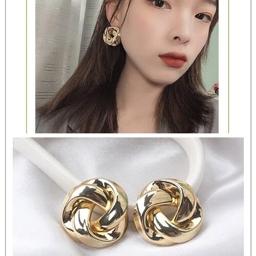 Europe and America Hot Fashion Cute Nickel-free Earrings Jewelry Knotted Earrings Ladies Square earrings Brincos Personalized