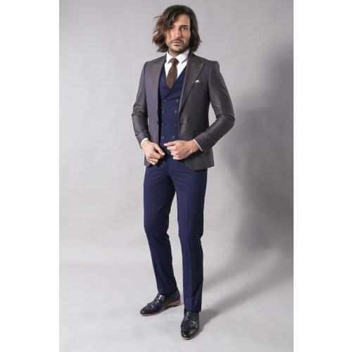 Purple Vest Combined Blue Suit Wessi