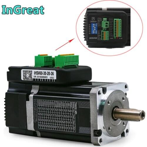 JMC 200W Integrated Servo 60mm 3000RPM 0.65Nm DC36V 8.5A 3Phase DSP Hybrid Closed Loop Nema24 Motor Driver Encoder for Robot