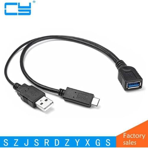 USB-C USB 3.1 Type C Male Connector to A Female OTG Data Cable with Extral Power for New Macbook