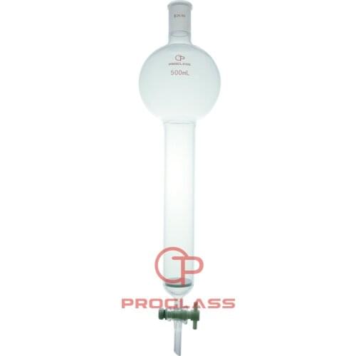 Laboratory Columns With Fritted Discs,Chromatography,Standard Tape Joints,PTFE Stopcock,Reservoirs,24/40,457mm Body Length