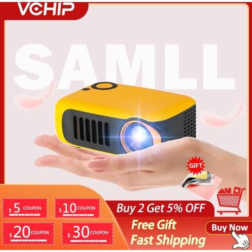 VCHIP A2000 Mini Projector For Home Supports 1080P TV LED HDMI USB Portable Theater Media Player With Gift