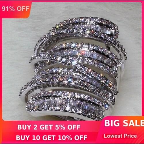 Choucong Women Men Fashion ring Wide Jewelry 20ct AAAAA zircon cz 925 Sterling Silver Engagement Wedding Band Ring