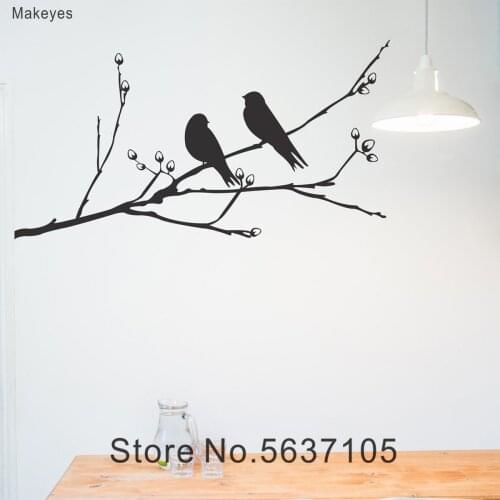 Makeyes Birds Branches Wall Stickers Home Livingroom Wall Decor Vinyl Decoration Art Design Wall Decals Art Home Wall Decal Q117