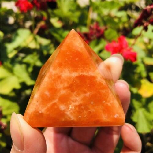 Natural Sunstone Quartz Crystal Pyramid Heals Spirit Chakra