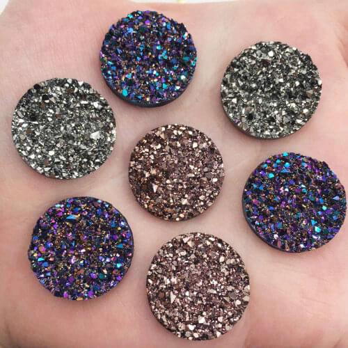 New 20pcs Bling AB Resin 20mm round Ore irregular surface flatback rhinestone Ornaments DIY Wedding appliques craft SW43