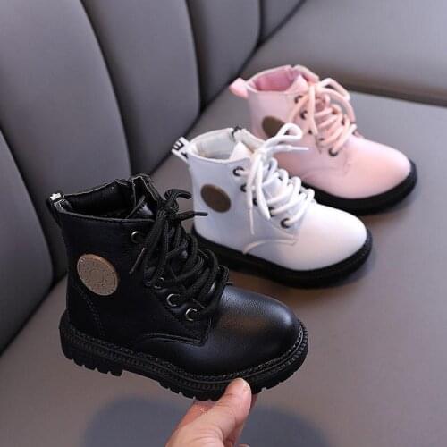 2021 New Spring and Autumn Childrens Short Boots Soft-soled Baby Boots Winter Plus Velvet Boys Cotton Boots Girls Martin Boots