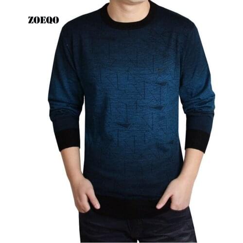 ZOEQO High Quality New new spring Dress Knitted Sweater Men Clothing Brand Casual knit Shirt Cashmere Pullover O-Neck 638