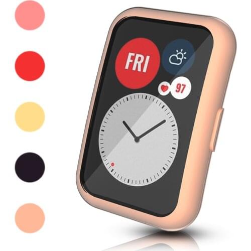 Full Screen Protective Case for Huawei Watch Fit Soft TPU Flexible Cover Anti-fall Durable Replaceable Bumper Shell Accessories