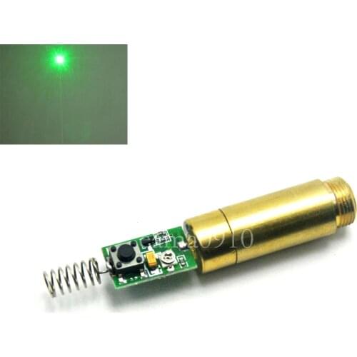 INDUSTRIAL/LAB 3VDC 532nm 10mW 12x50mm Dot Brass Green Laser Diode Module