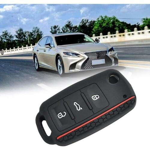 Silicone Car Key Case For VW POLO Bora Beetle Tiguan Fabia Jetta Eos Golf Fob Cover For SKODA Passat Octavia Shell Remote K7H1